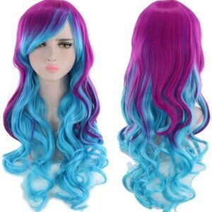 Pink Wigs Blue Anime Wigs